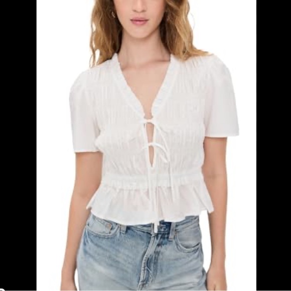 White Sheer Blouse - Picture 3 of 14